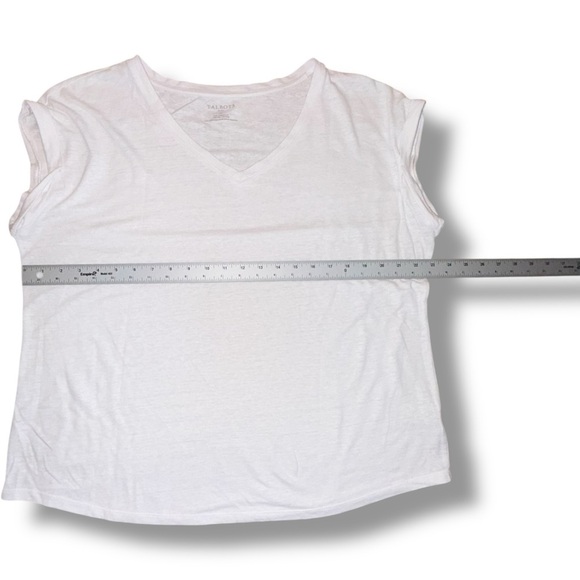 TALBOTS DROP SHOULDER V-NECK TEE - Plus 1X White - Picture 6 of 13